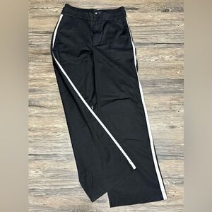 Zara Black Trousers with White Stripe
